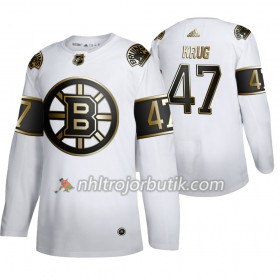 Män Ishockey Boston Bruins tröja Torey Krug 47 Adidas 2019-20 Golden Edition Vit Authentic